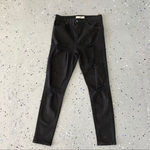 TopShop Moto Jamie Distressed Black Jeans